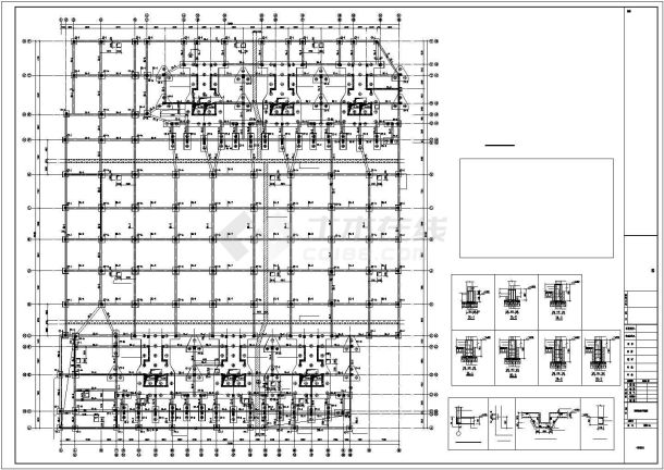 [温州]框架剪力墙结构住宅楼结构施工图（17层人防地下室）-图二