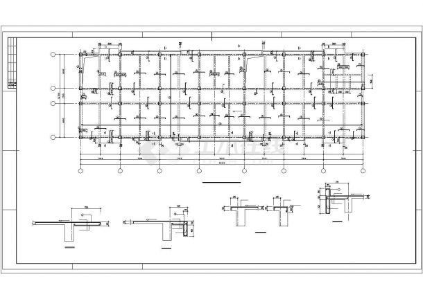五层框架结构办公楼结构施工图（含建筑施工图桩基础）-图二