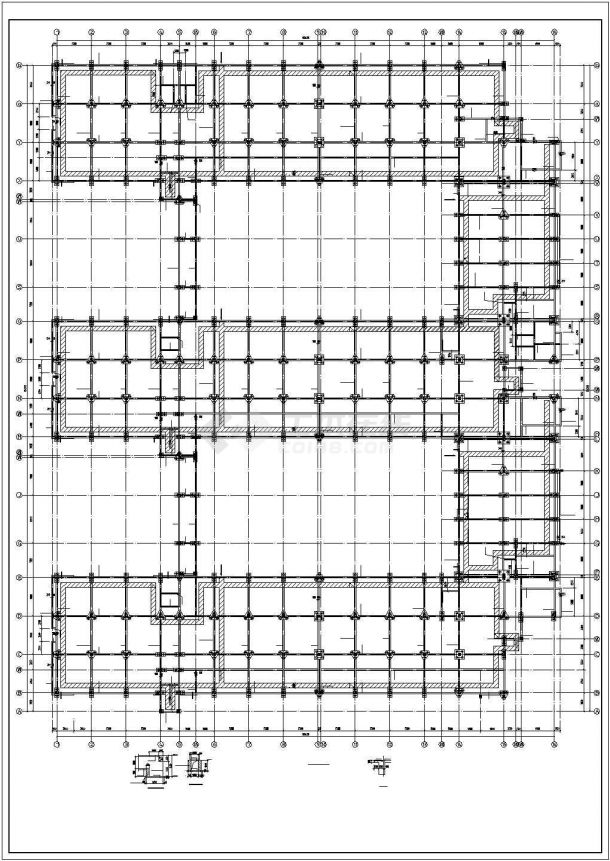 [辽宁]框架结构研发中心办公楼结构施工图（四层桩基础）-图一