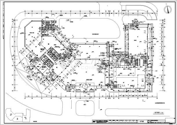 二十一层大酒店及商贸中心建筑施工图（含设计说明）-图一