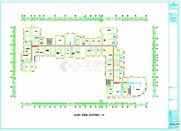 服务中心综合楼建筑cad施工图纸（建筑水电）-图一