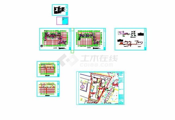 服务中心综合楼建筑cad施工图纸（建筑水电）-图二