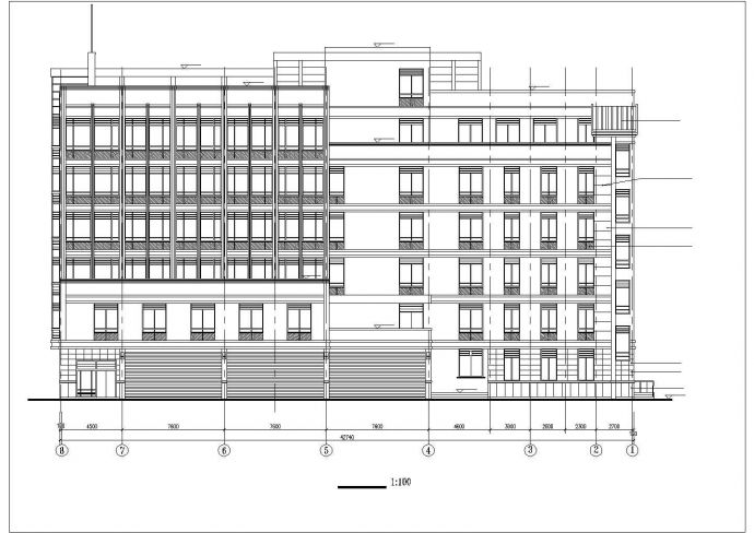 某地多层办公楼建筑市场CAD施工图_图1