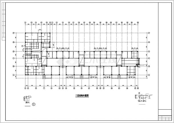 六层框架结构住宅楼结构施工图（筏板基础知名设计院）-图二
