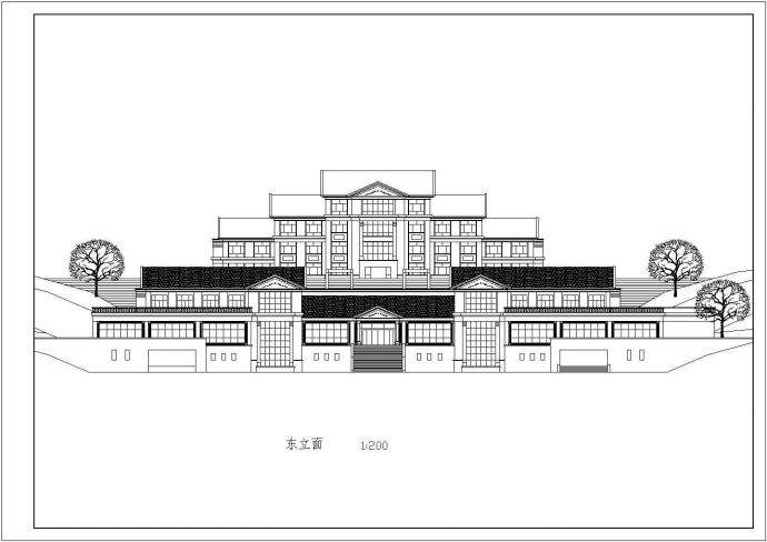 【北京】某豪华休闲山庄建筑方案图_图1