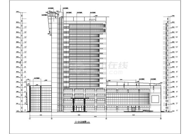 某地区18层综合楼建筑设计施工图纸-图一