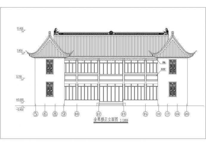仿古大型带戏台建筑结构完整图（细节齐全）_图1