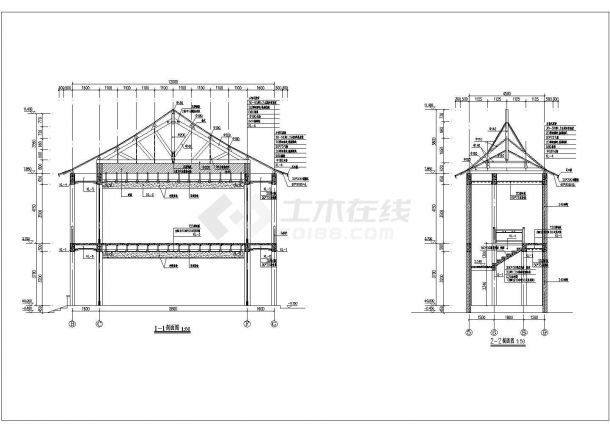 仿古大型带戏台建筑结构完整图（细节齐全）-图二