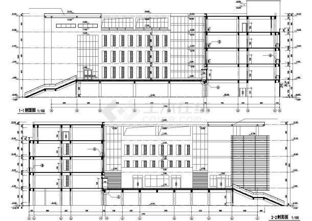 某市交易中心建筑设计cad施工图-图二