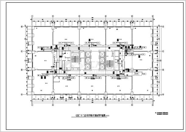 某大厦水源热泵空调cad设计图-图二