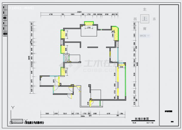 简单线条禅意风格大户型住宅CAD施工图（含效果图）-图二