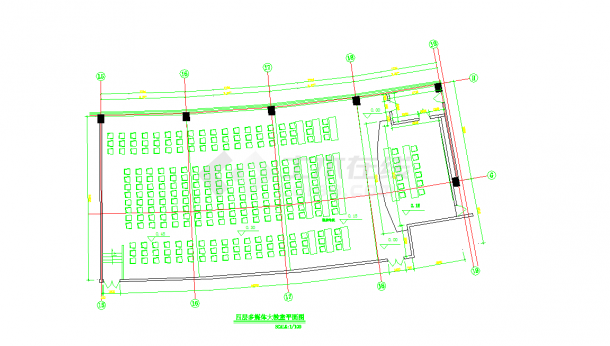 某地多媒体教室平面图CAD图纸-图一