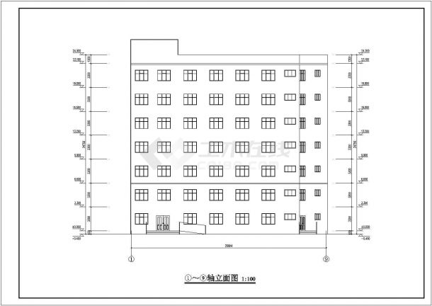 某地七层养老院宿舍建筑设计施工图-图二