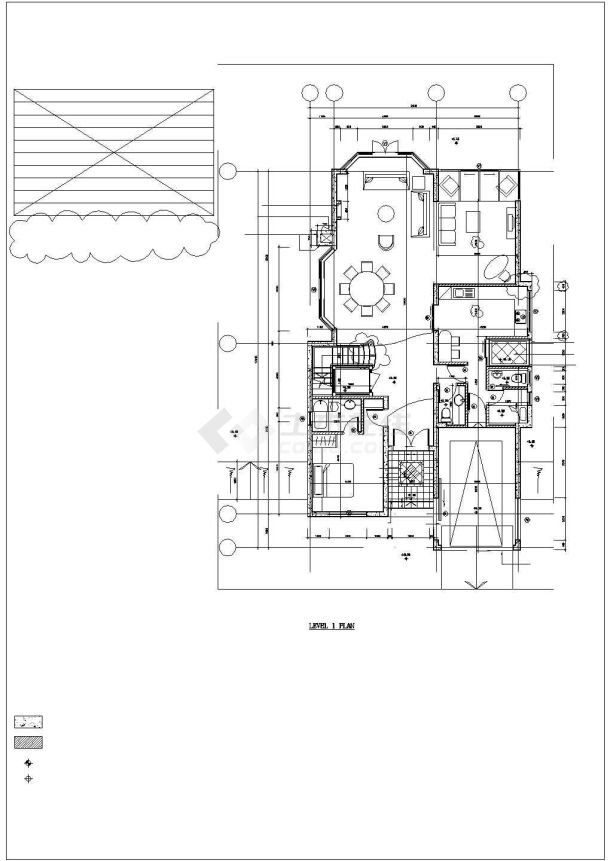 一高档别墅建筑平立面详图-图一