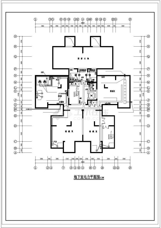 某18层综合办公楼电气cad施工设计图纸-图一
