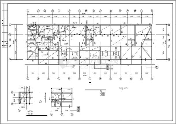 某市底框住宅楼建筑结构cad设计施工图-图二