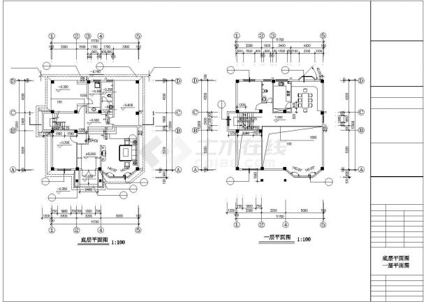 [武夷山]某四层特色别墅建筑设计施工CAD图-图一