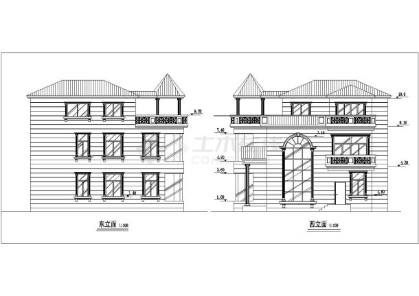 某地小型经典别墅建筑方案设计图-图二