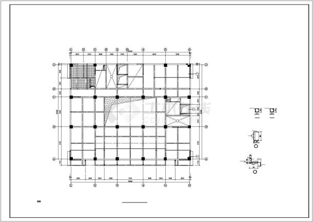 [陕西]框架办公楼结构施工图（35张图纸）-图一