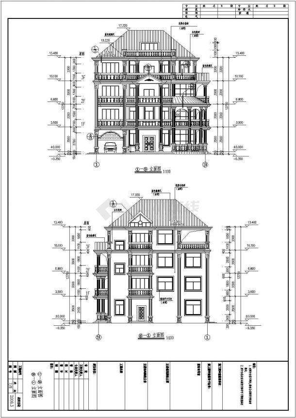 多层别墅建筑设计施工图纸（带效果图）-图一