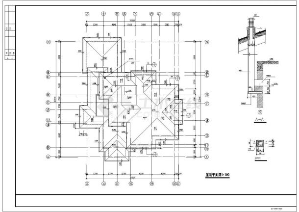 中大型别墅建筑施工CAD参考图-图二