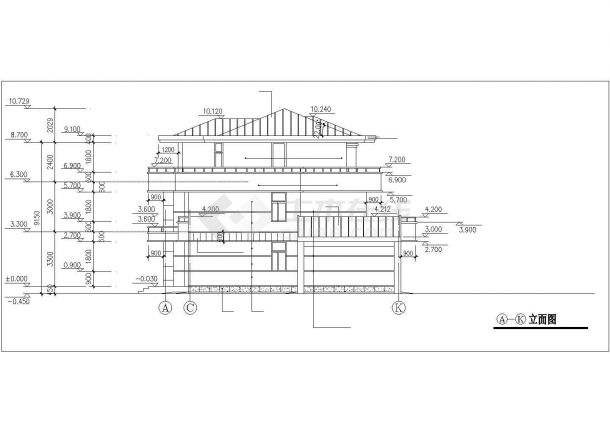 某别墅样板建筑施工CAD设计图-图一