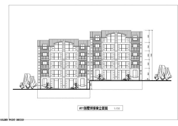 某汇景台别墅建筑方案设计CAD图-图二
