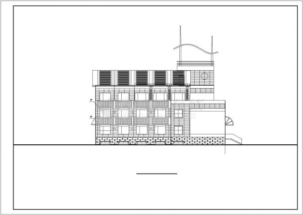 某皇明别墅建筑施工CAD设计图-图二