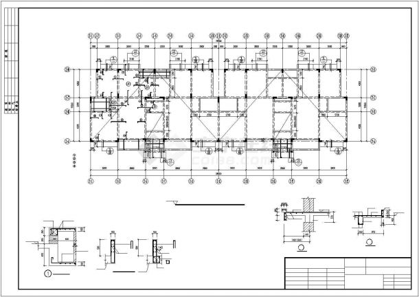 [湖北]六层框架结构商住楼结构施工图-图一