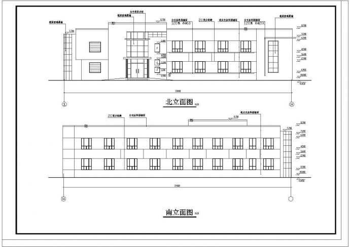 某城市工厂两层办公楼建筑详细图纸_图1