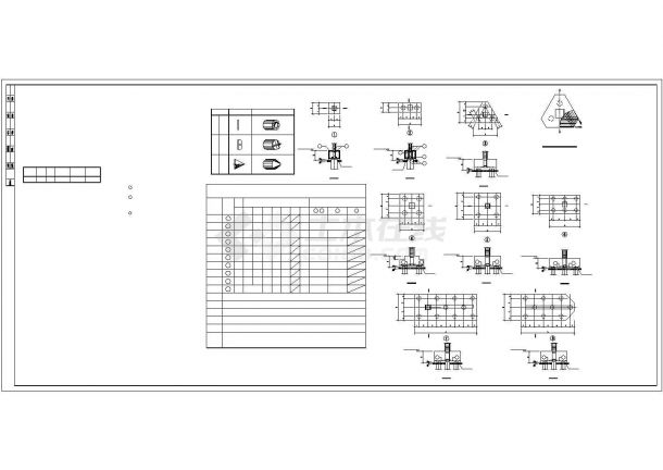 某区域3层框架结构商场结构基础CAD平面图-图一