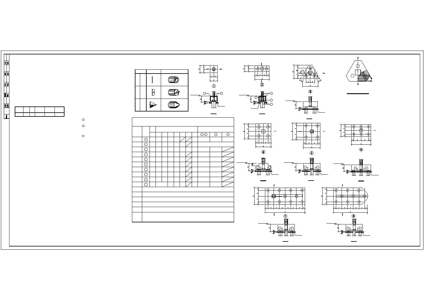 某区域3层框架结构商场结构基础CAD平面图