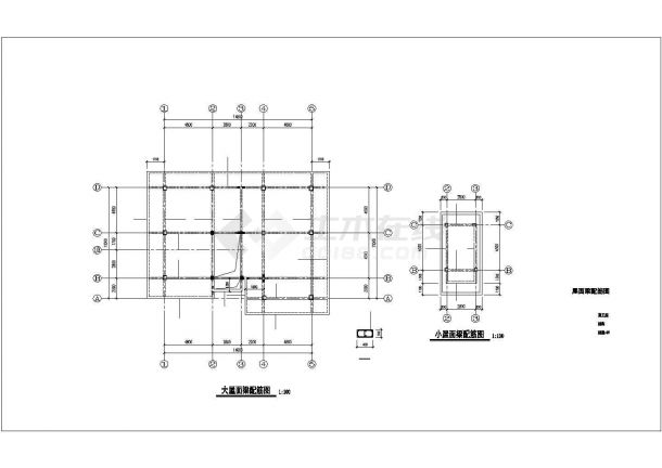 [江苏]二层框架公园景观办公楼结构施工图-图一