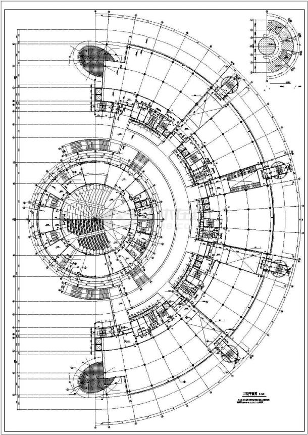 【广东】半圆式现代风格文化艺术中心建筑设计施工图-图二