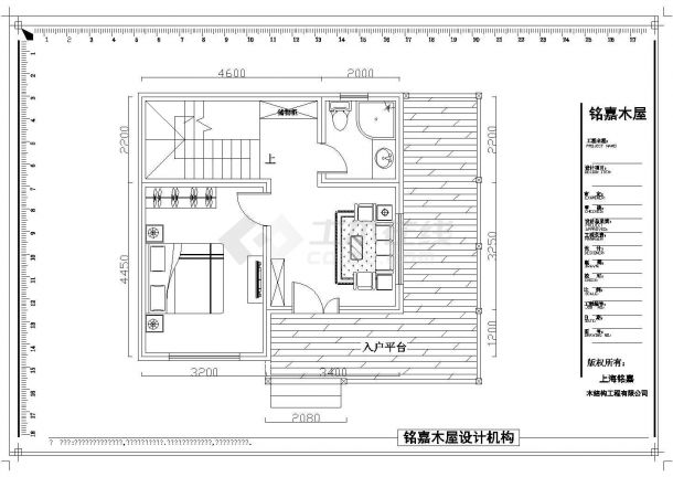 【上海】两张木屋结构平面设计方案图-图二