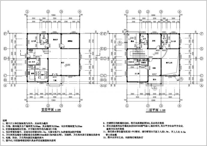 全套三层半别墅建筑设计施工图_图1