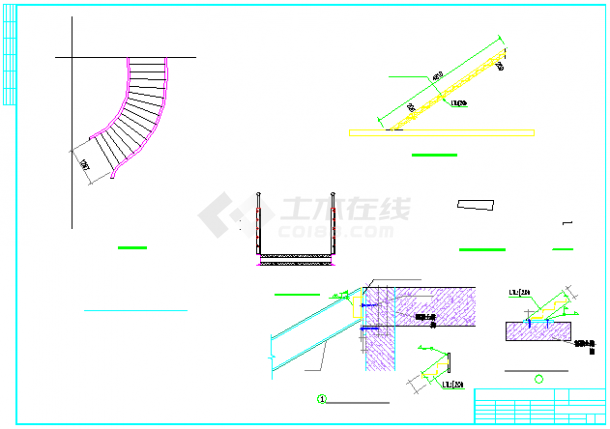 旋转式钢结构楼梯结构施工图(含平面下料)-图二