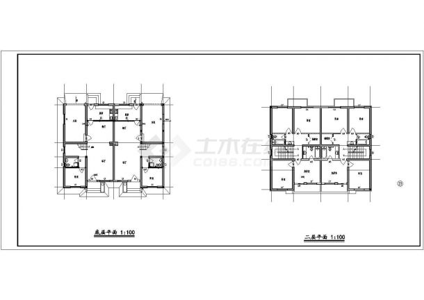 某二层砖混结构传统别墅楼建筑方案设计图纸-图一