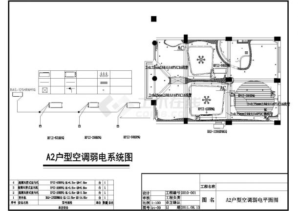 精美公寓楼空调设计CAD布置图-图二