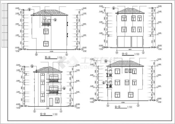某3层框架农村别墅（住宅）建筑结构设计图-图二