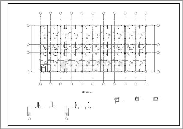 某框架钻机检修间及办公楼建筑结构设计图-图二