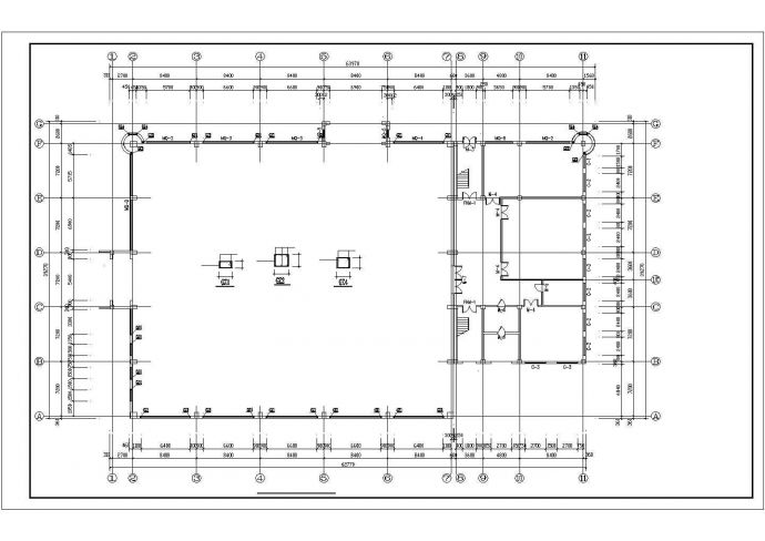 某三层框架结构体育馆结构施工图（36米跨）_图1