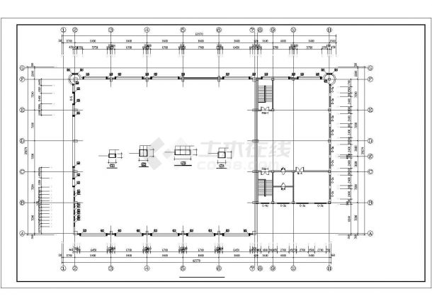某三层框架结构体育馆结构施工图（36米跨）-图二
