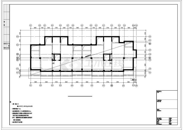 【辽宁】八层框剪结构住宅楼结构施工图（地下二层）-图一