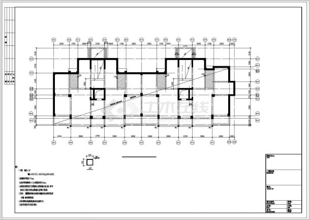 【辽宁】八层框剪结构住宅楼结构施工图（地下二层）-图二