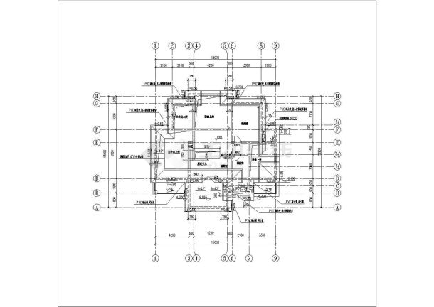 某地法式别墅建筑cad施工图(共7张)-图二