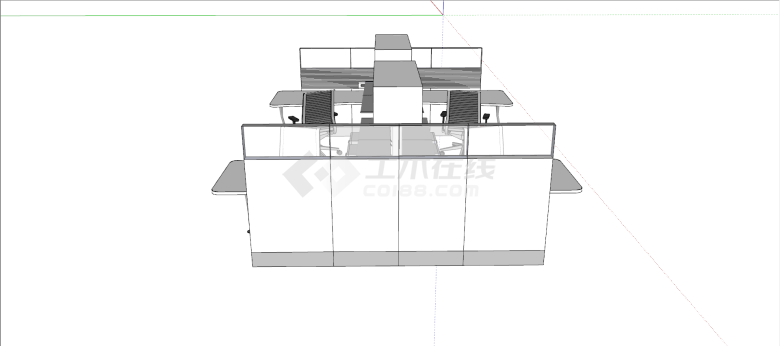 现代简约风格办公桌su模型-图二