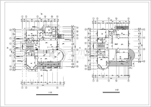 【新津县】多层现代风格别墅建筑设计cad图纸-图二