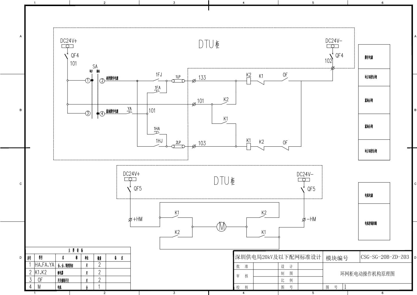 环网柜电动操作机构原理图