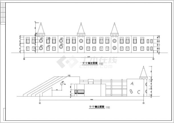 某小区幼儿园建筑设计图纸-图二